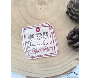 ADVENTSKALENDER Test-Türchen - Stickdatei ITH - Anhänger Von Herzen Danke